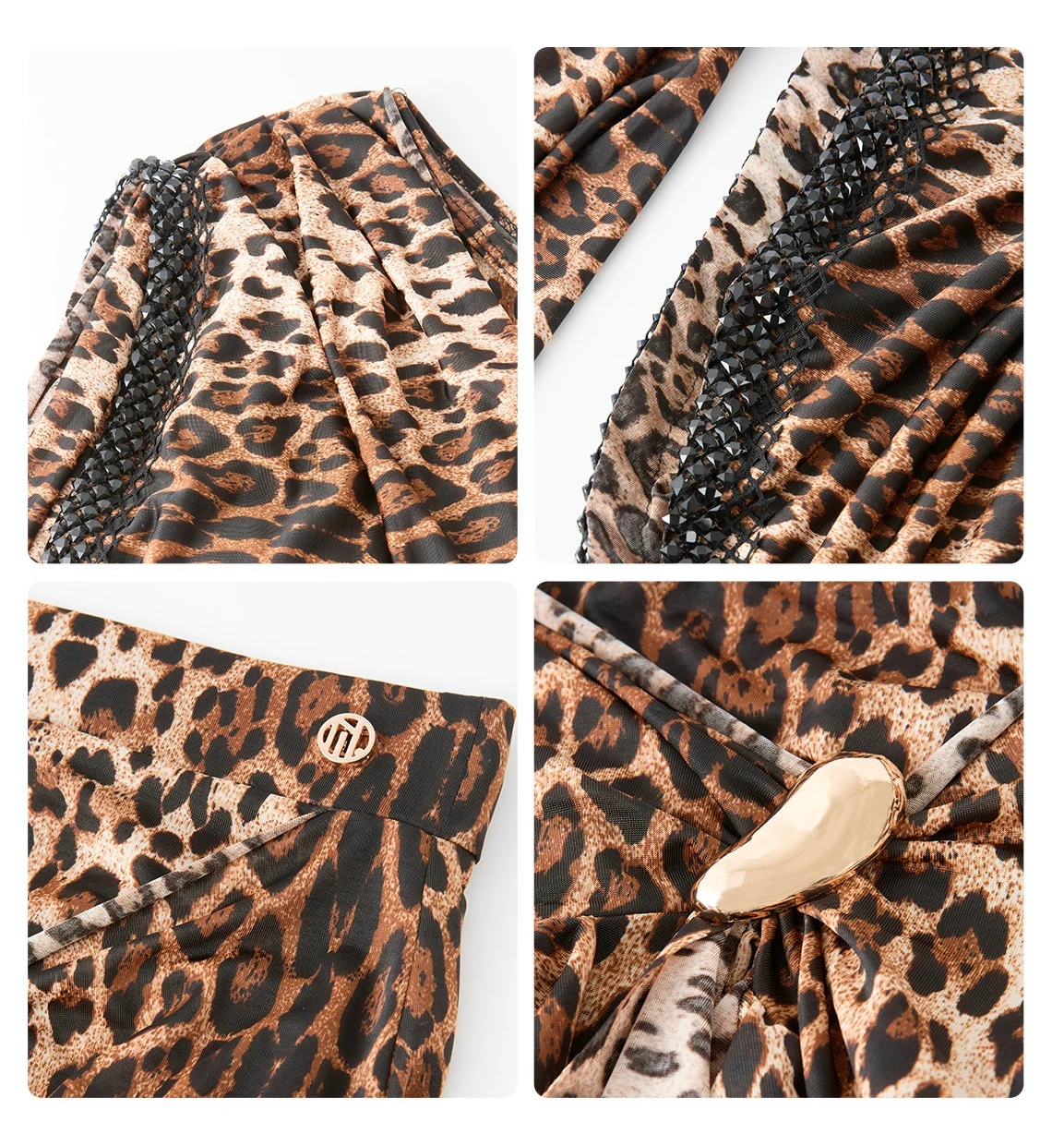 DUYQ "Leopard Hidden, Xia Ying" Latin 013 streamer tube top, national standard women's Latin dance practice suit