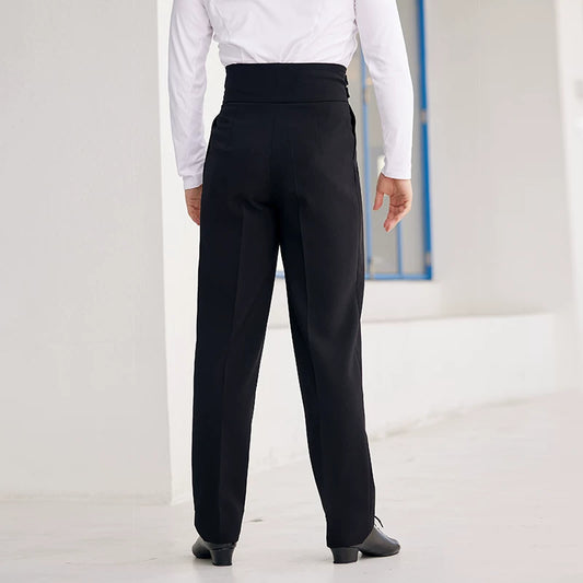 DONGXIN Men's Practice Pants Metal Buckle High Waist Straight Pants Professional Dance Pants NK669 - Mine·Jas