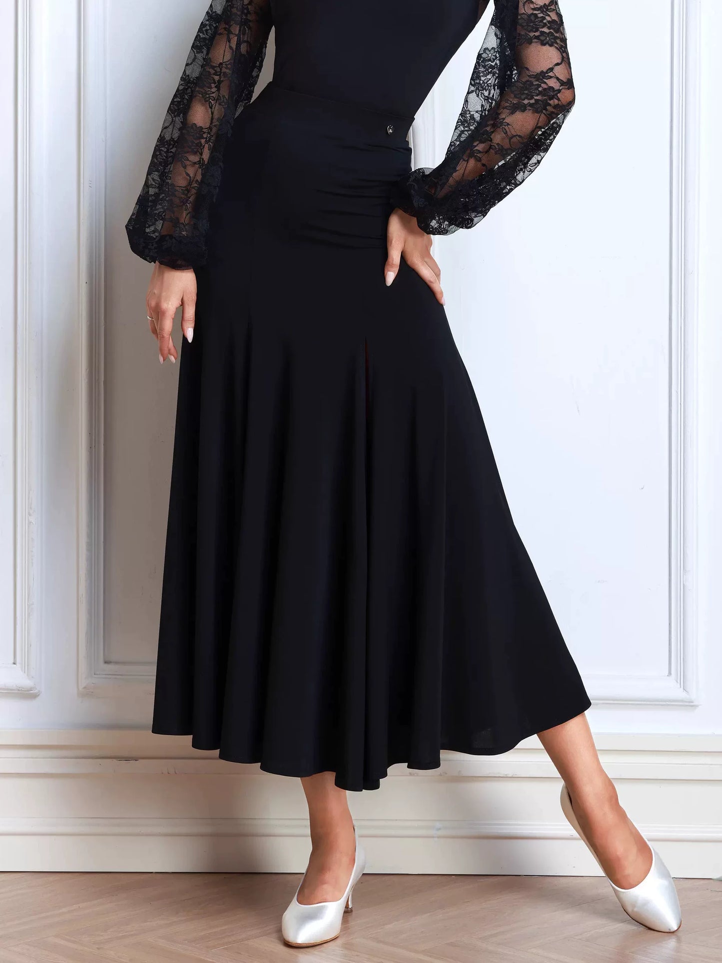 TID women's high-end lace long-sleeved practice top and skirt B068/S042 - Mine·Jas