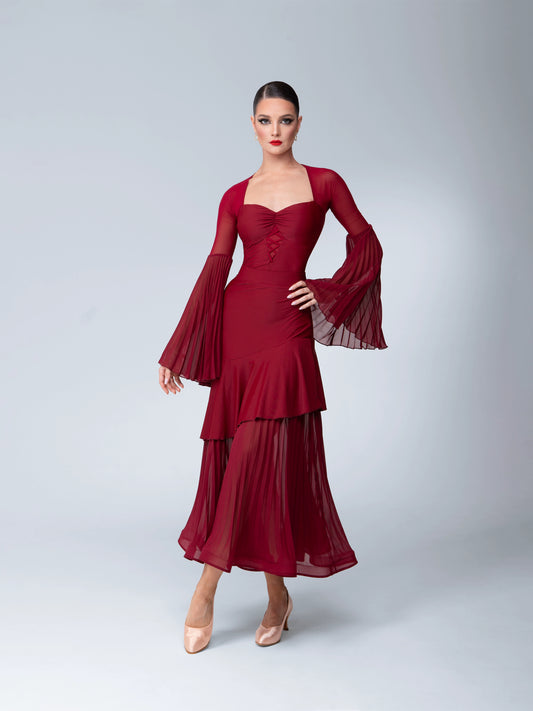 TID national ballroom dance skirt waltz ballroom dance temperament swing skirt adult female modern dance suit