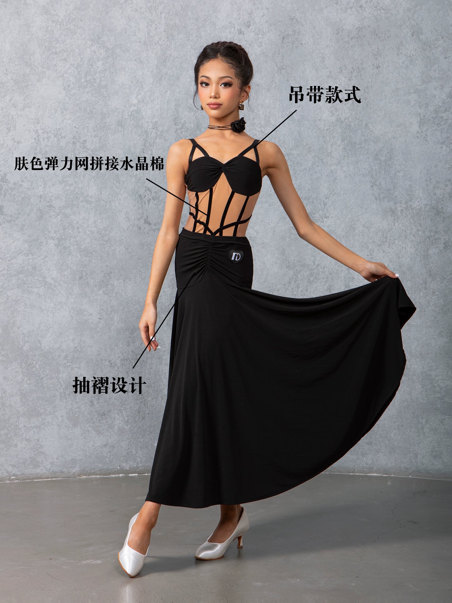 TID children's ballroom dance dress new ballroom dance waltz swing skirt special national ballroom dance watch performance uniform
