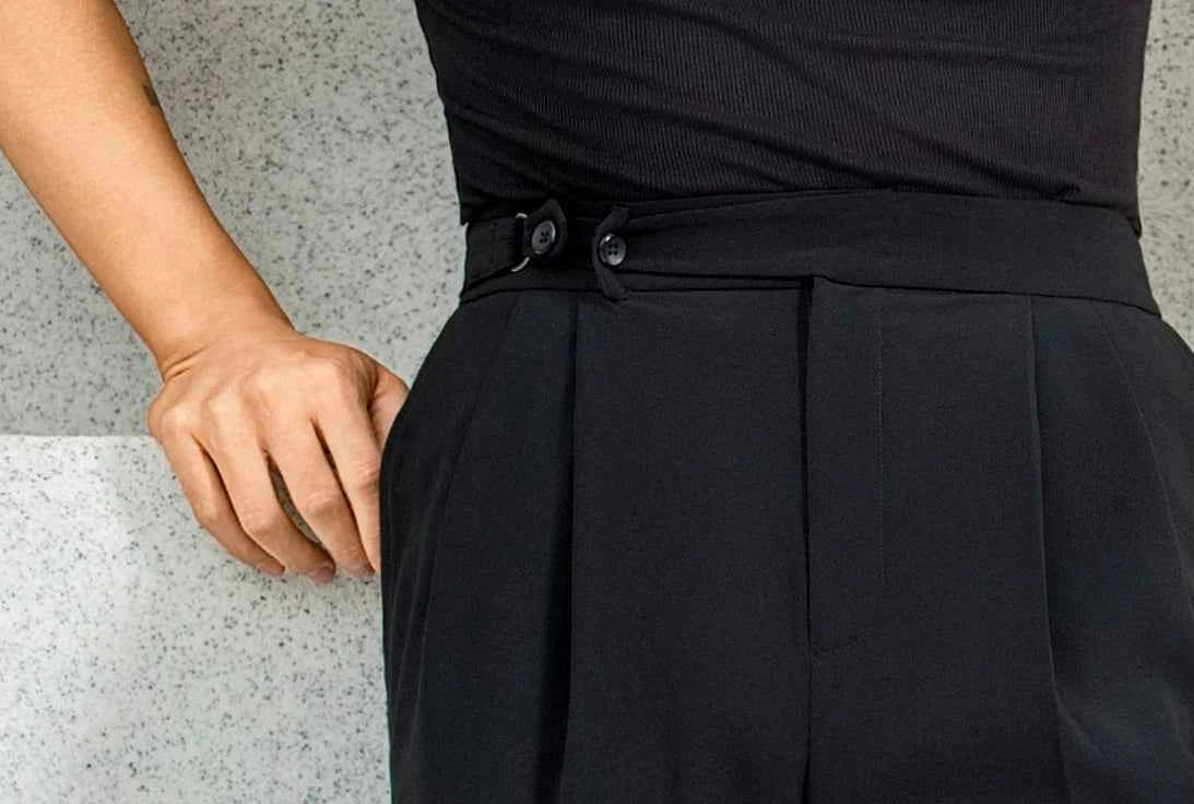 DONGXIN Men's Latin Dance Three-dimensional Pleated Pipe Pants NK857