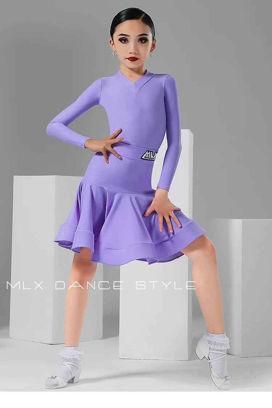 MLX8915 children's uniform Latin dance girls competition grading regulations uniform split suit