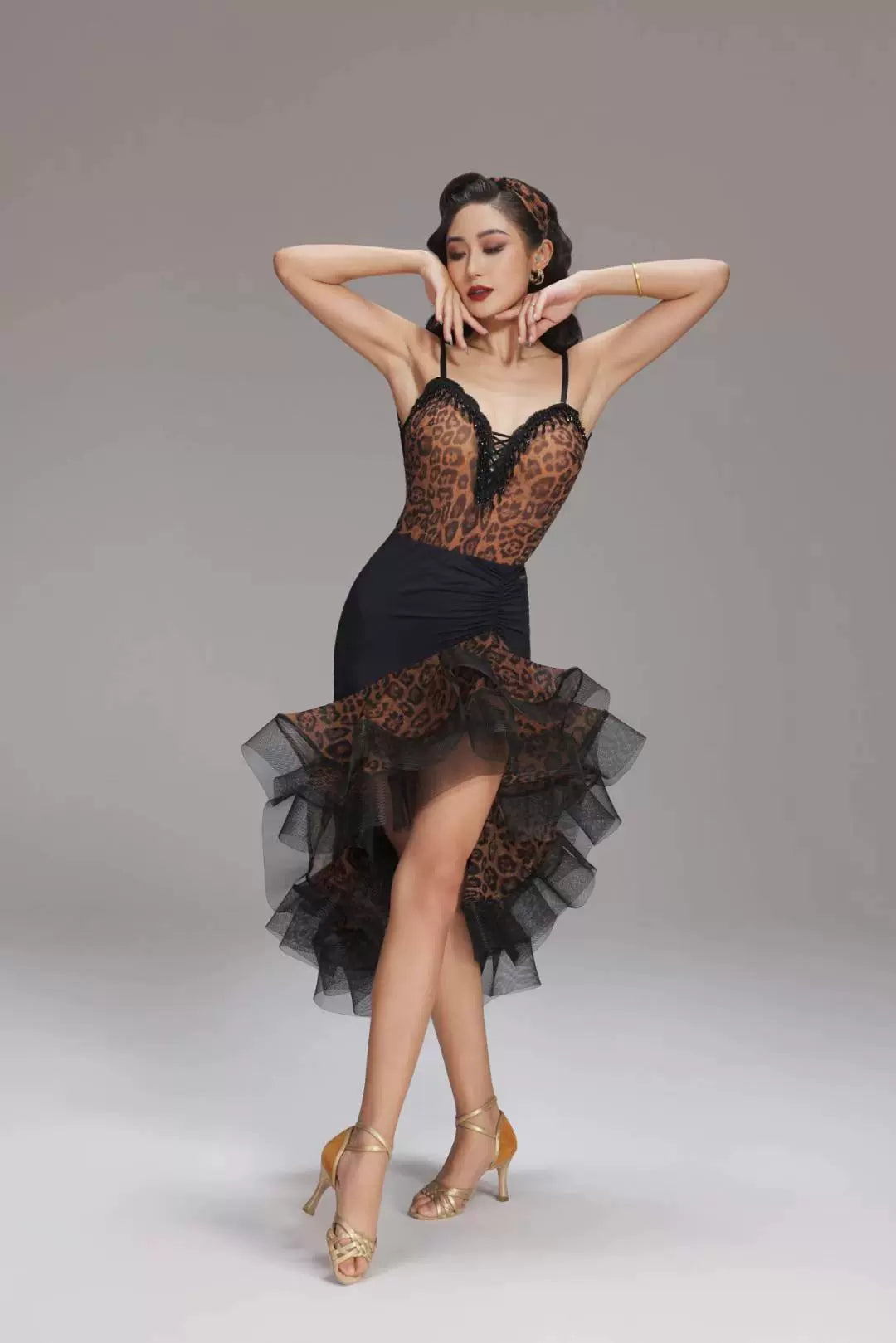 VERNAxBANGGIRL VABGY018 peach heart sling VL2507 fried skirt Latin dance performance suit