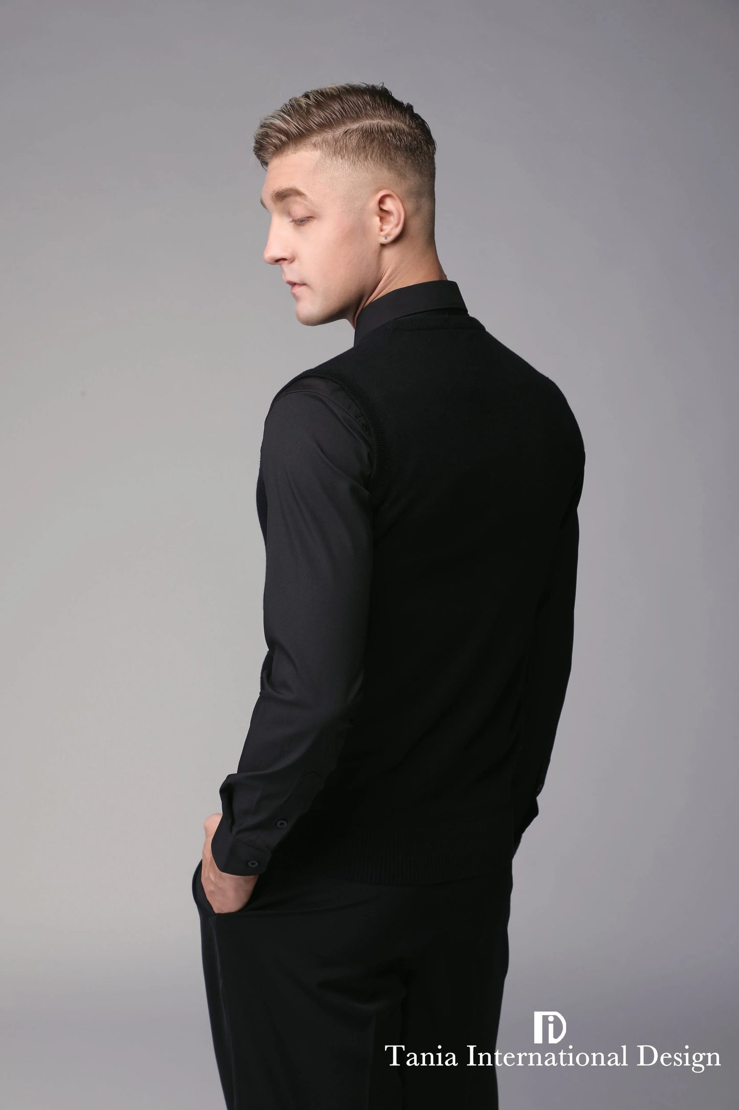 TID. M001 Men's Ballroom Top Wool Vest Professional National Standard Dance Practice Suit Knitted Top