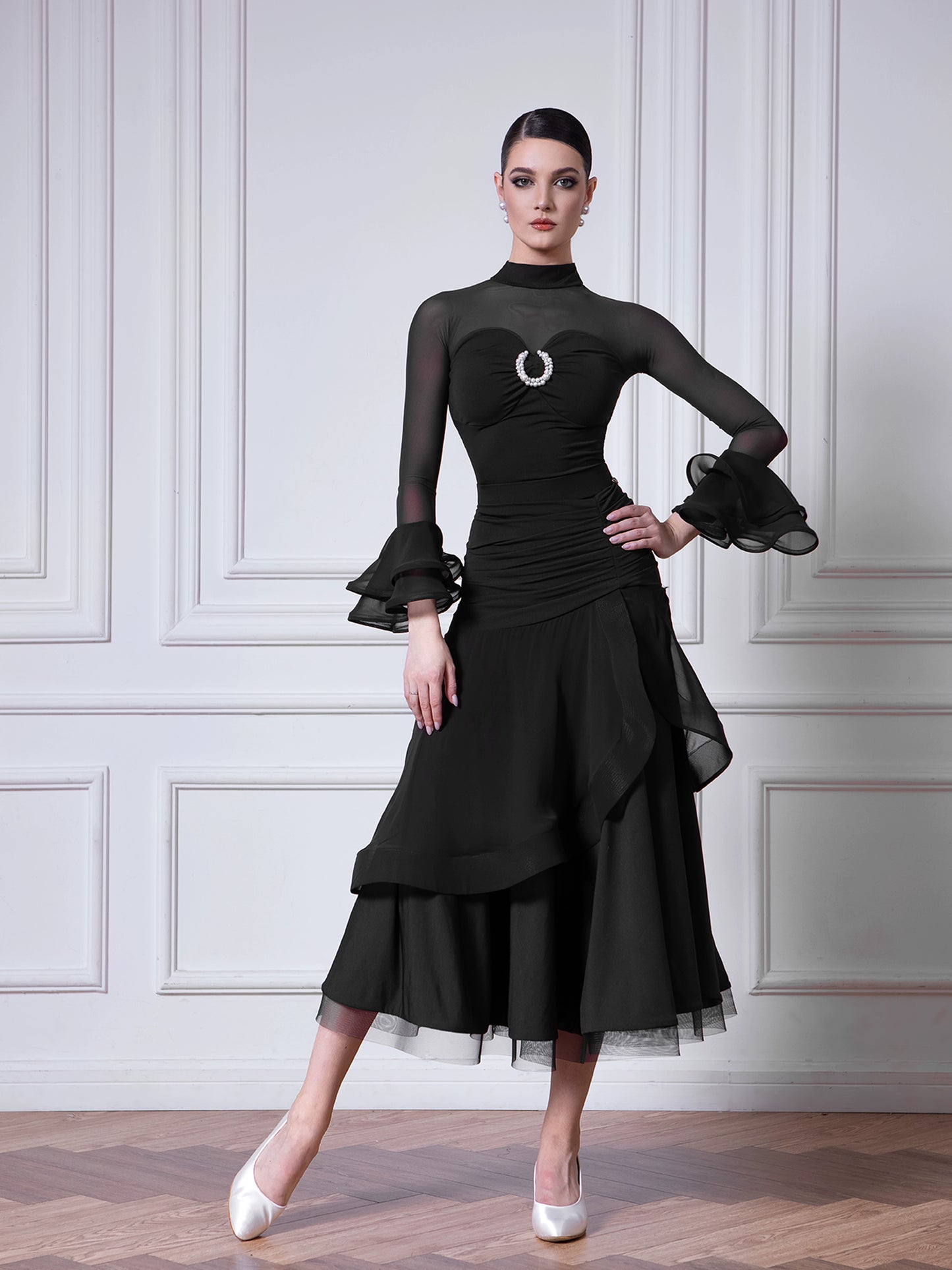 TID female advanced ballroom dance modern dance skirt
