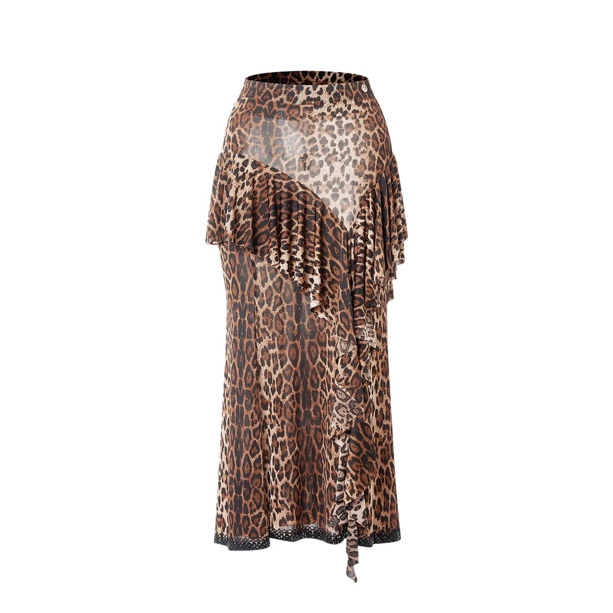 DUYQ "Leopard Hidden, Xia Ying" Modern 001 Slant Shoulder Irregular Tassel Top National Standard Women's Modern Dance Practice Suit