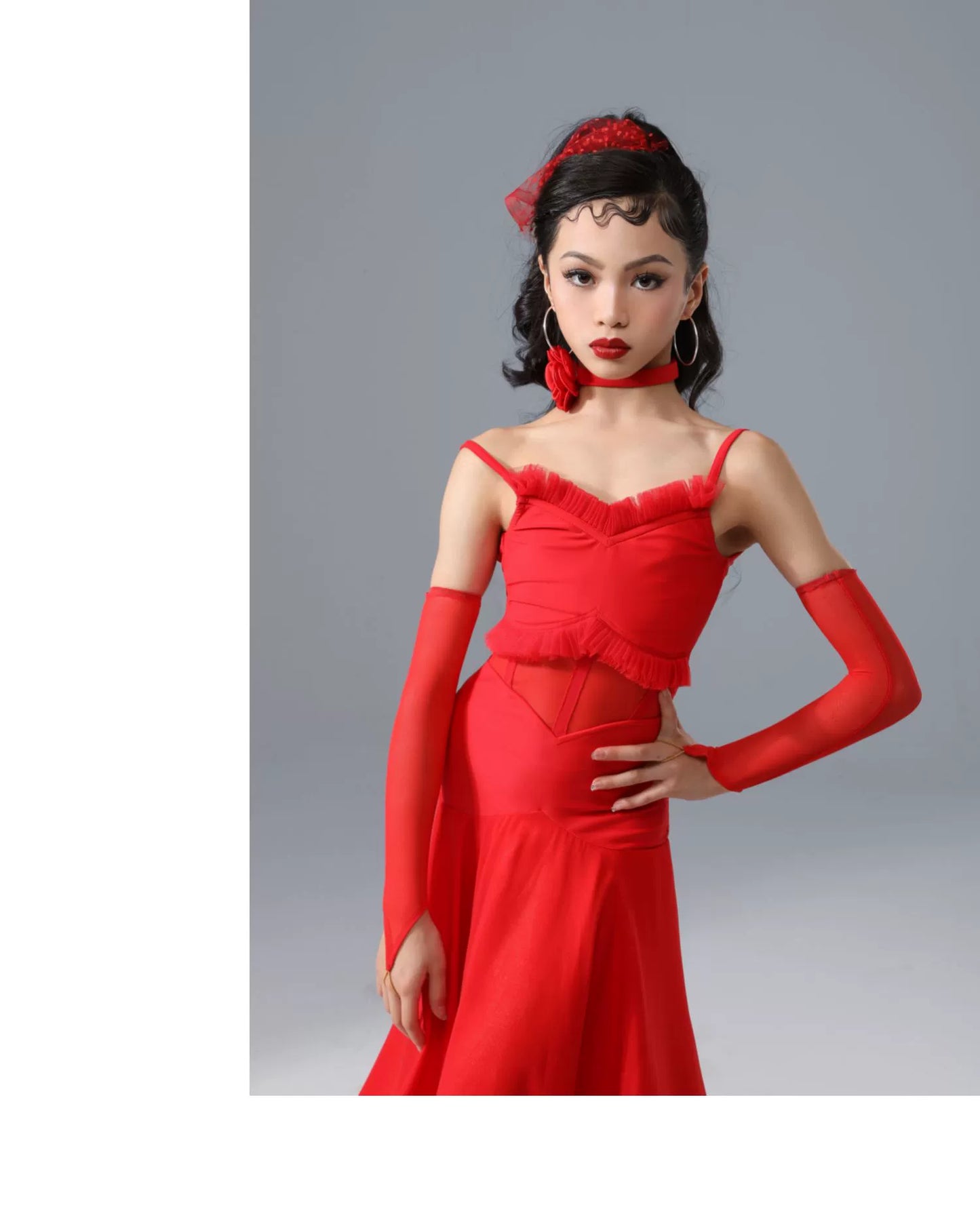 TID.0413 children's sleeves children's ballroom dance clothes girls