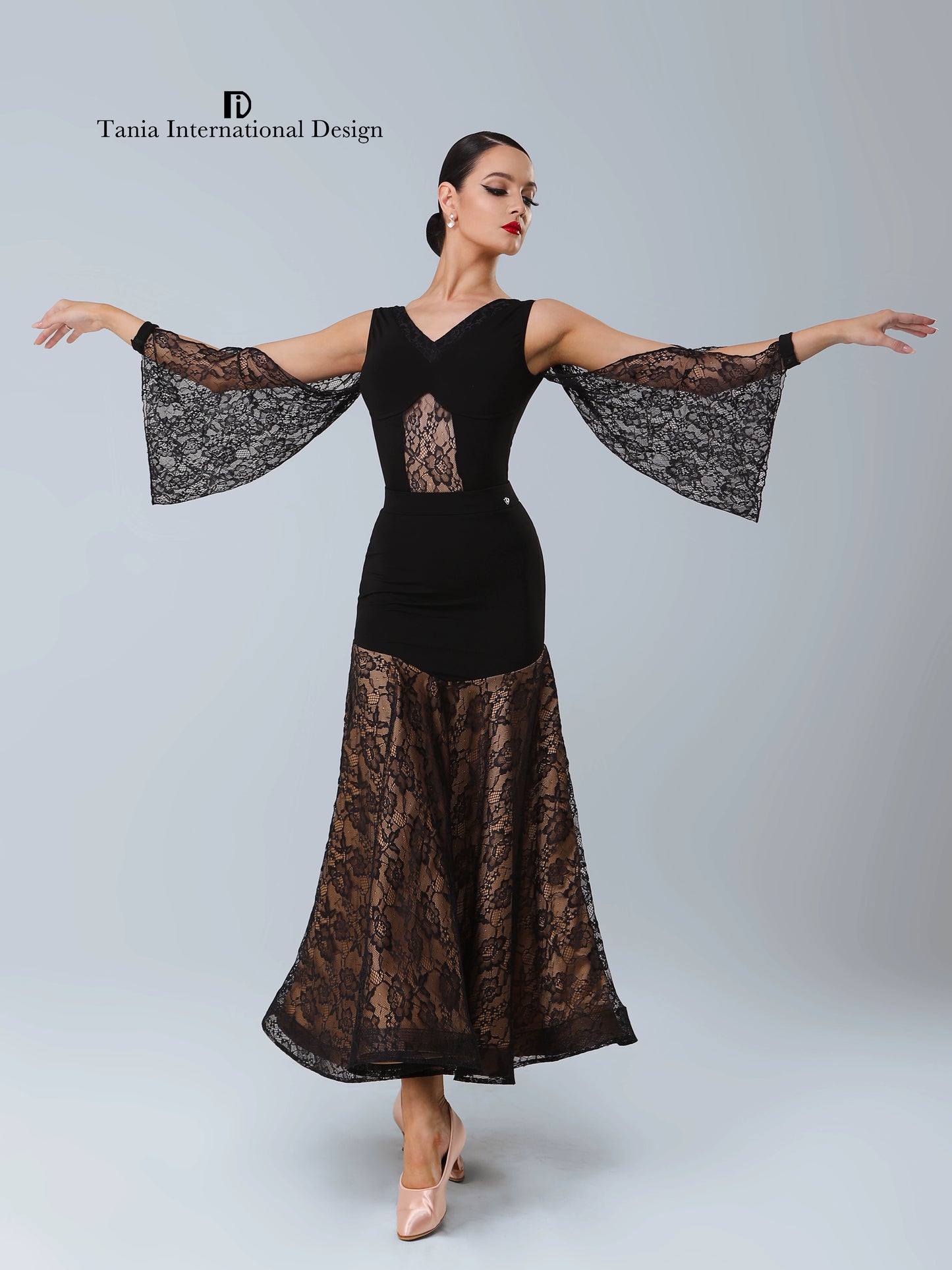 TID new adult female waltz pendulum skirt temperament long skirt national ballroom dance suit skirt