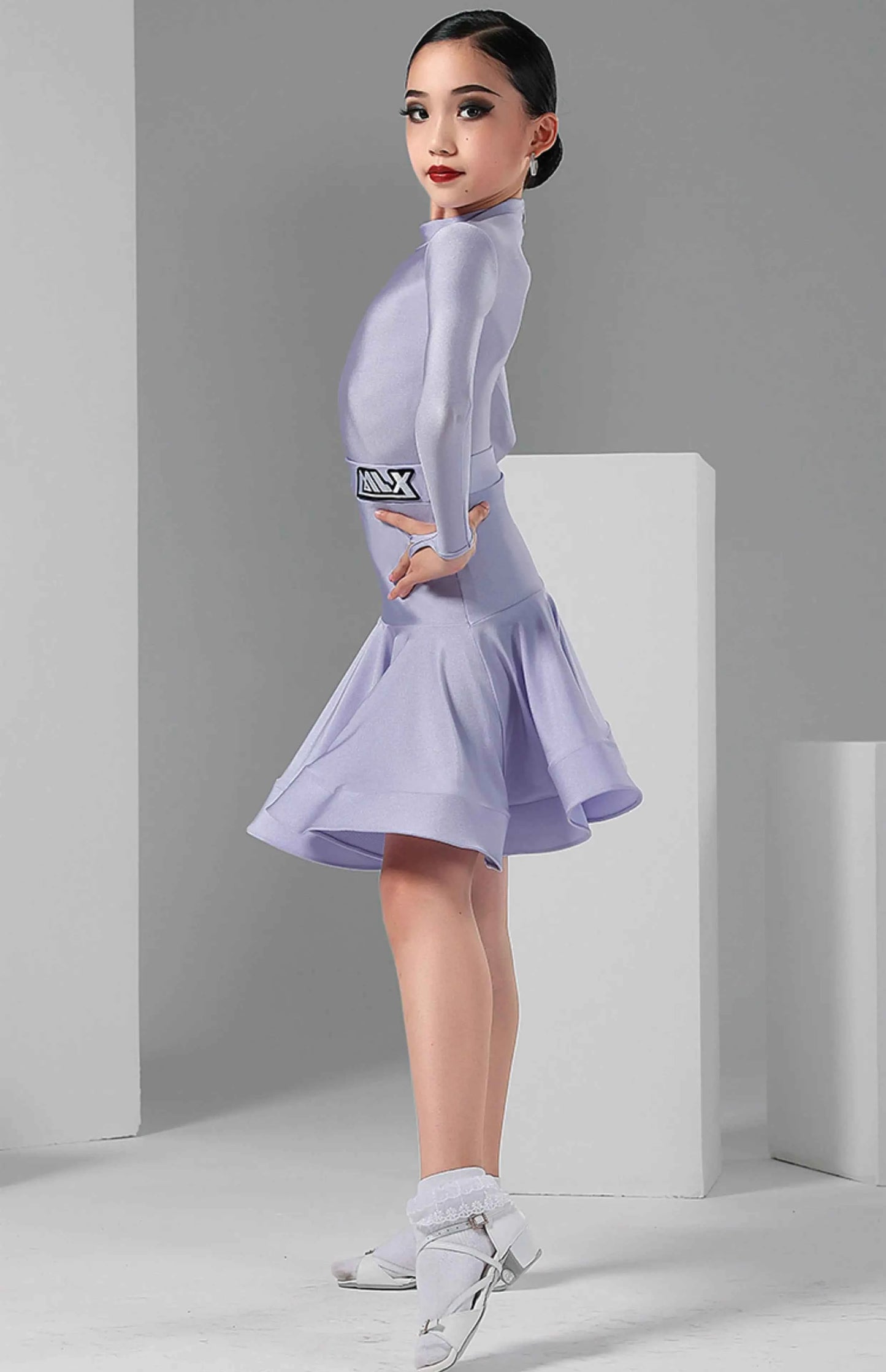 MLX8923 Children's National Dance Competition Grading Performance Clothing Latin Dance Girls' Regular Clothing Split Set