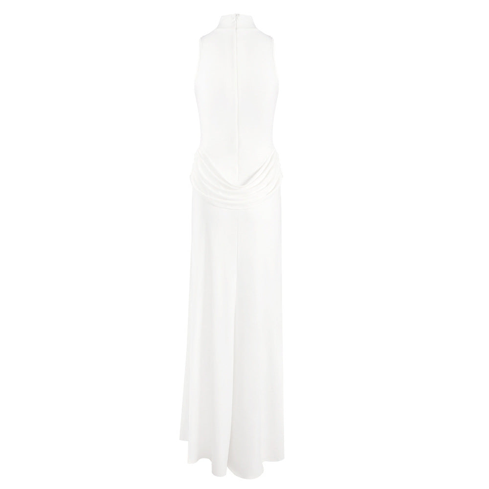BD2650 slit backless halterneck dress - Mine·Jas