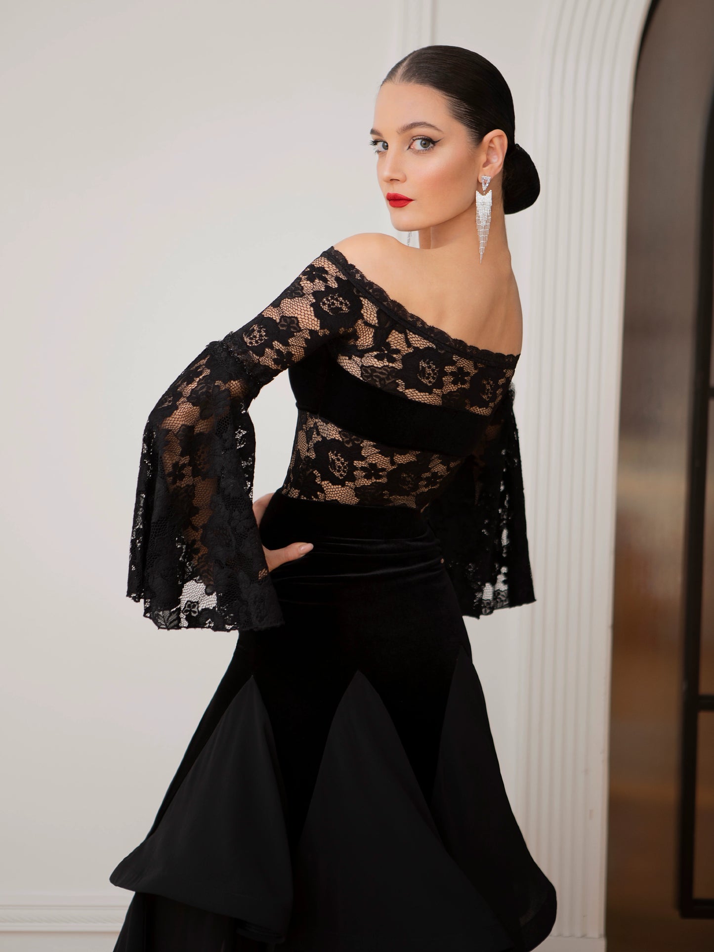 TID ballroom dance skirt professional adult national standard dance performance suit modern dance big swing dress set