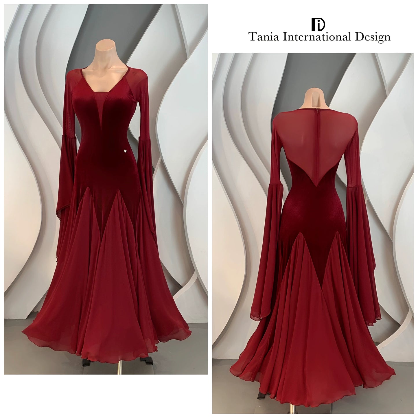 TID Ballroom dance dress new women's dance dress national ballroom dance practice suit dress M335