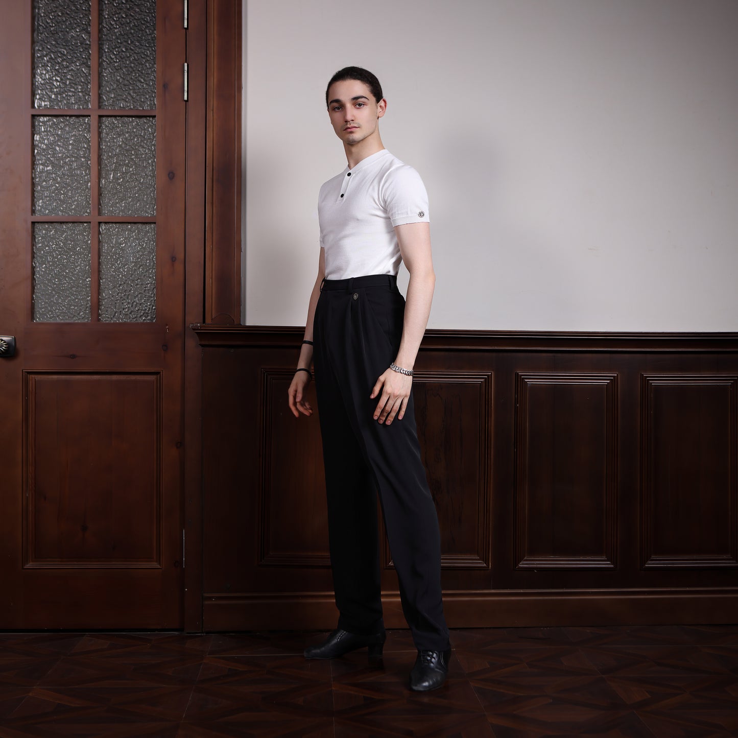 TID-A010 2025 spring and summer new small V-neck short-sleeved top high-end Latin dance practice clothes
