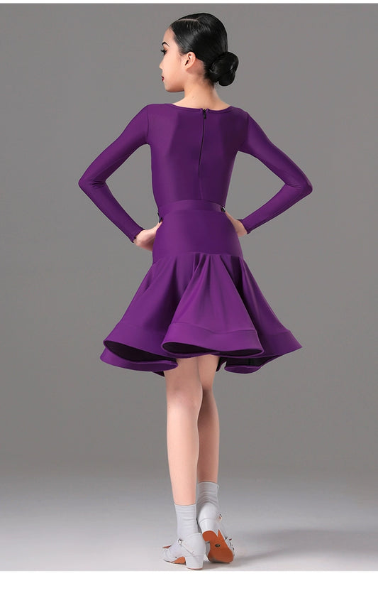 MLX8928 children's new national standard dance performance uniform Latin dance girls' competition grading regulations uniform competition level