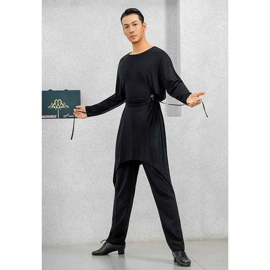 Dongxin dance suit Latin dance Tencel long-sleeved practice top, waist lace-up race NY789