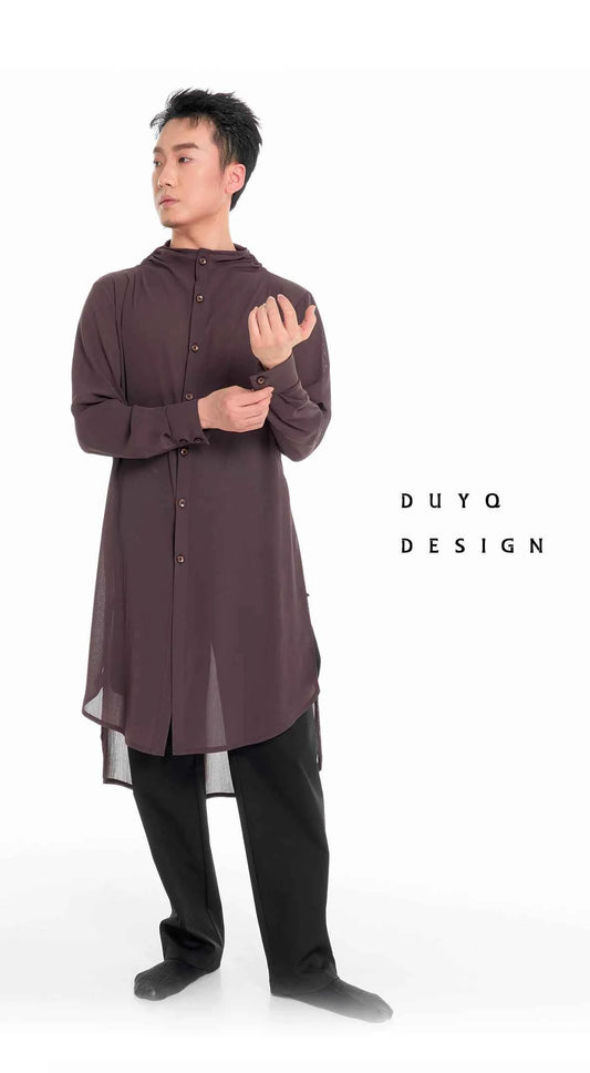 DUYQ "Men's Series" 006 Single-breasted texture long-sleeved top Latin dance suit men's teaching class