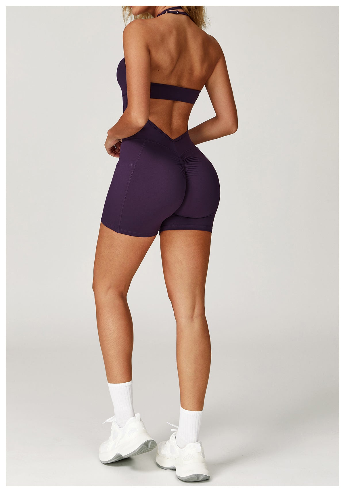 ZC.DLT3040 Grinding onesie Women's Hollow Back Neck Yoga Suit Sports Running Fitness onesie