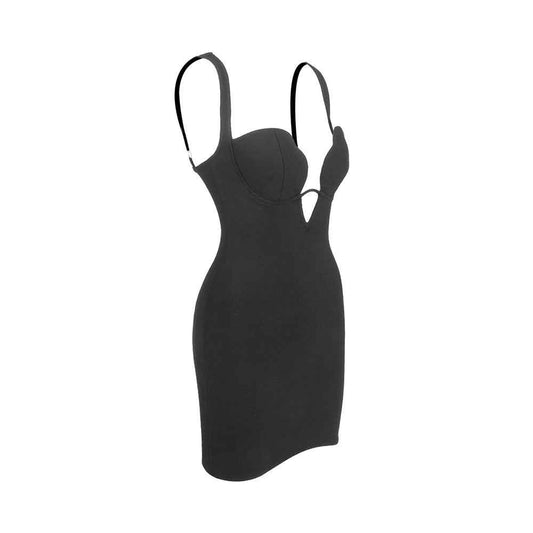 BD2554 Deep V suspender dress