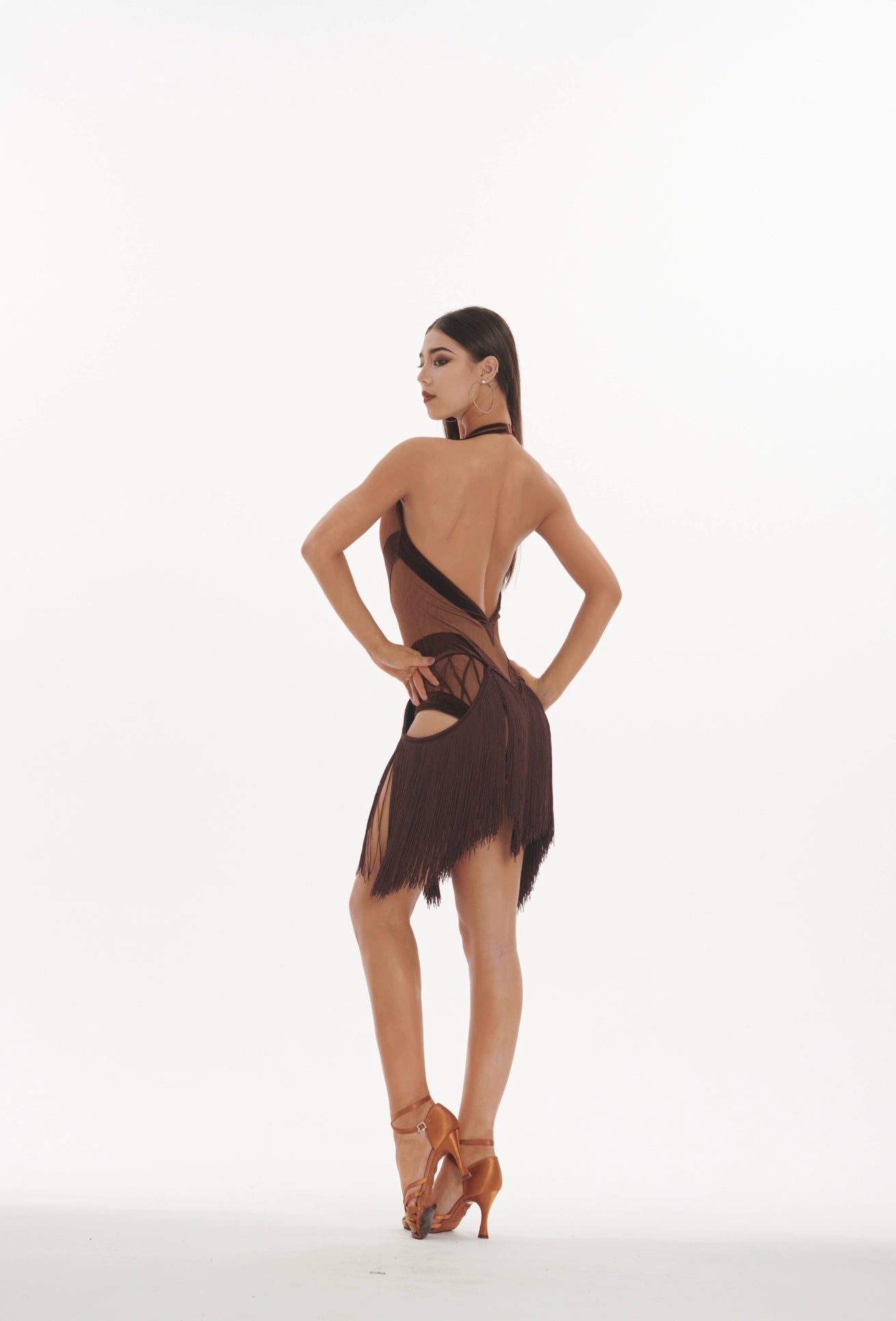 VERNAxBANGGIRL neck fringed dress VABGY015