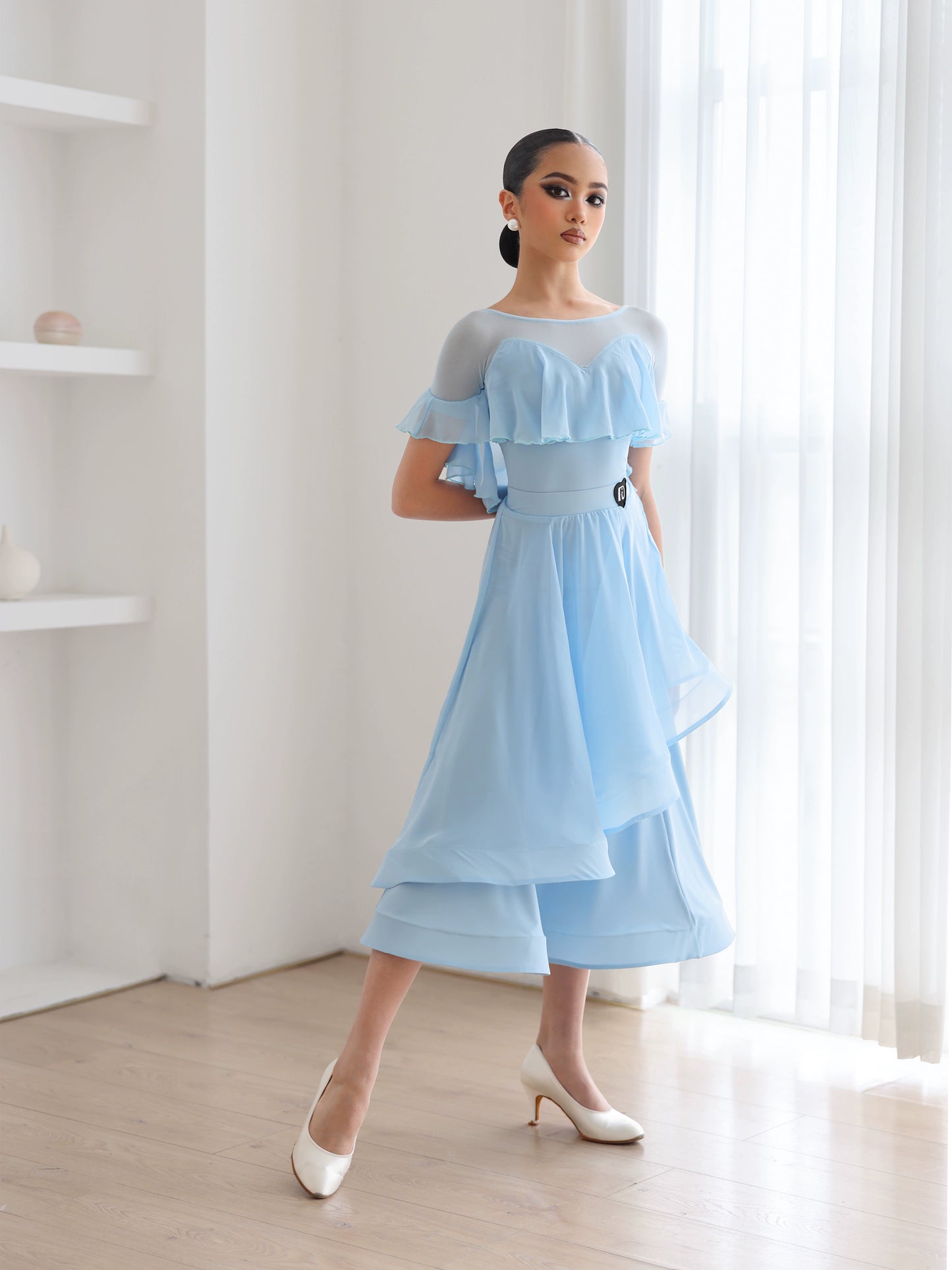 TID.CM2413 Ballroom dance suit girls new waltz swing skirt children's social ballroom dance performance suit