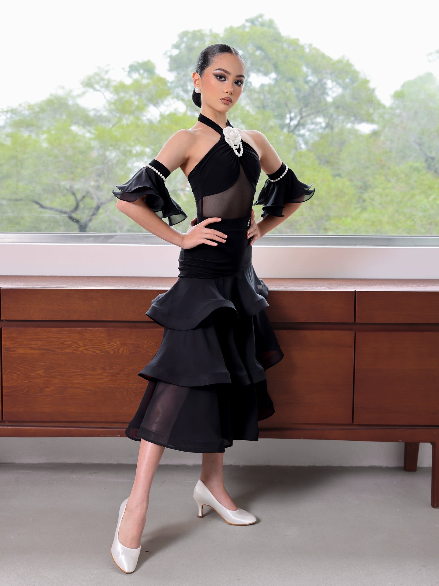 TID.CM2415 ballroom dance skirt new girls spring and summer national standard dance skirt modern performance suit ballroom dance swing skirt
