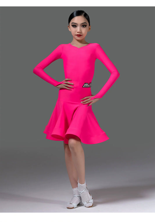 MLX.8986 new Latin dance costumes for children's professional competitions, children's practice table, performance costumes, split sets
