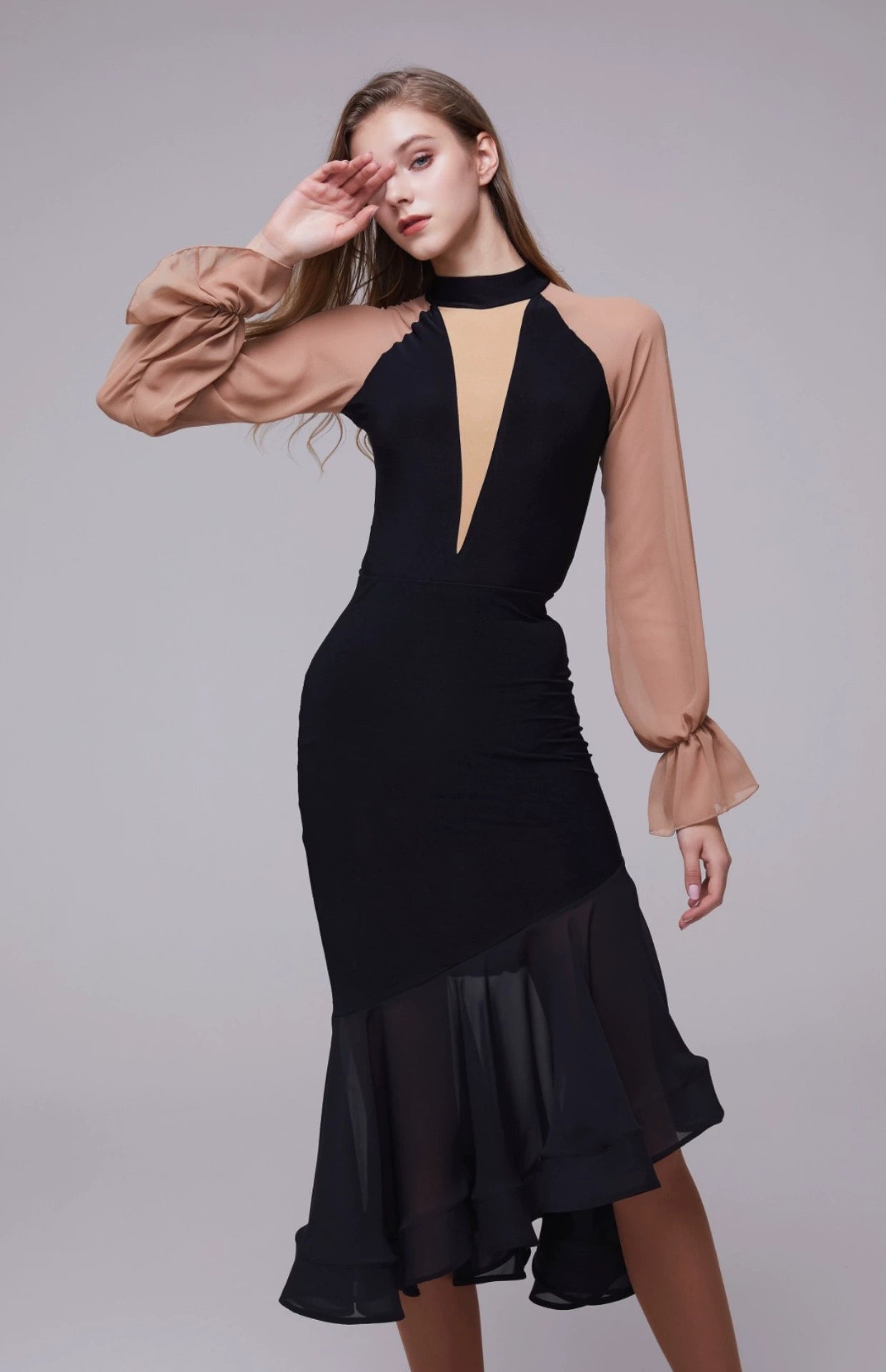 WD.Q14 Women's Single Skirt Modern Dance Latin Dance Square Dance Practice Suit Competition Suit Bust Skirt