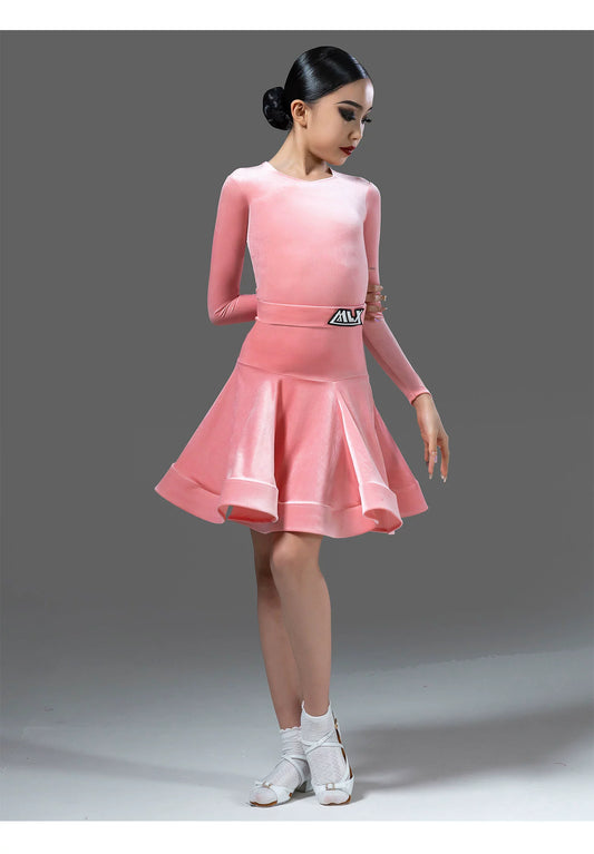 MLX8993 ultra-thin velvet children's new Latin dance competition clothing children's dance examination standard clothes