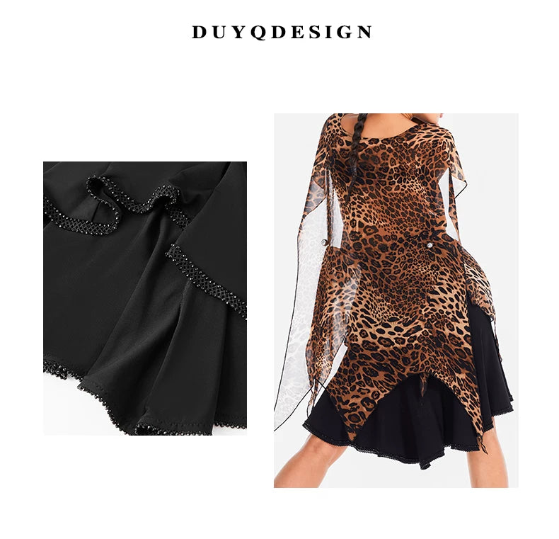 DUYQ "Chasing Leopard Girl" 008 Mermaid Ji Bust Skirt National Standard Women's Professional Latin Dance Practice Suit Performance