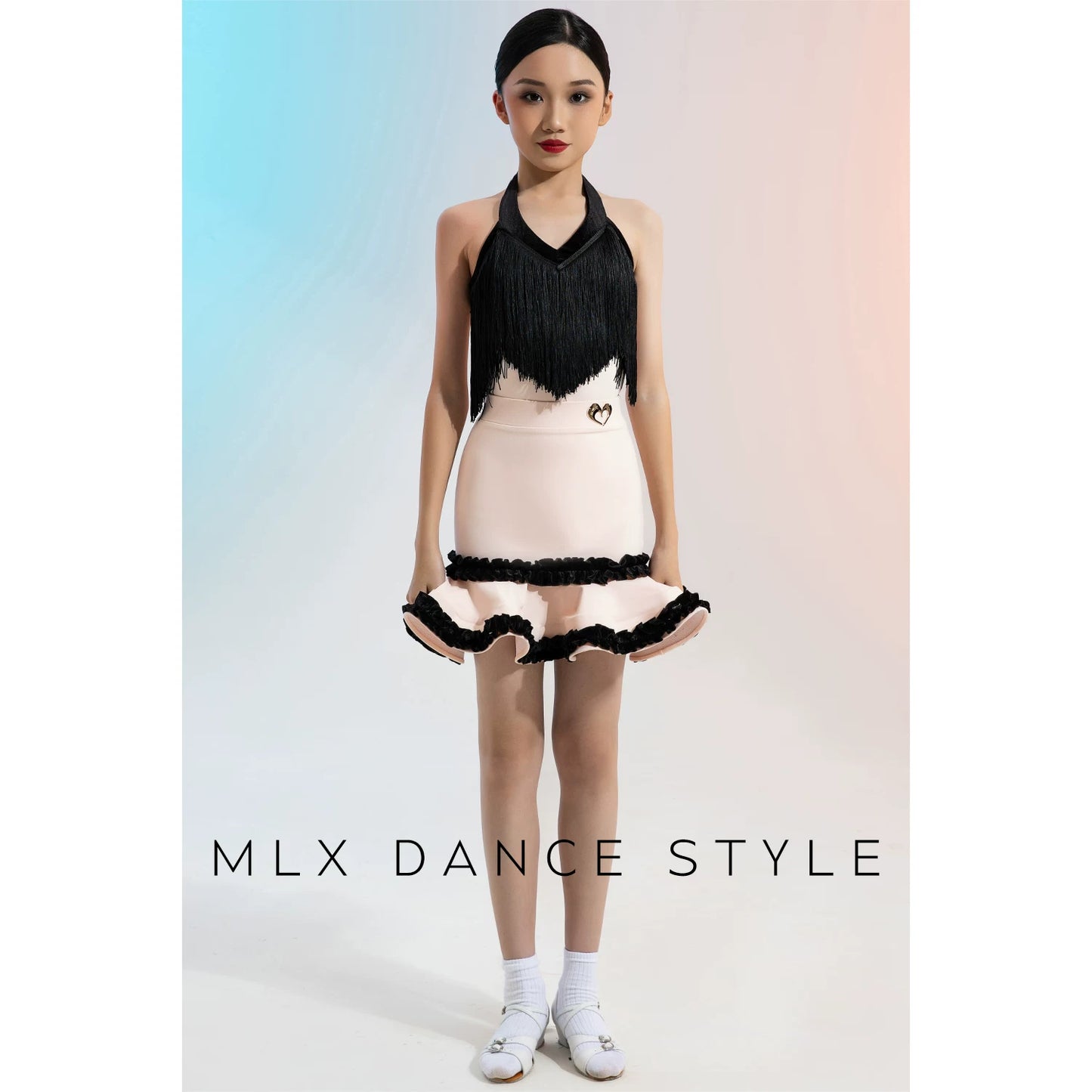 MLX 119/216-B children's Latin dance practice suit set large skirt professional dance training performance