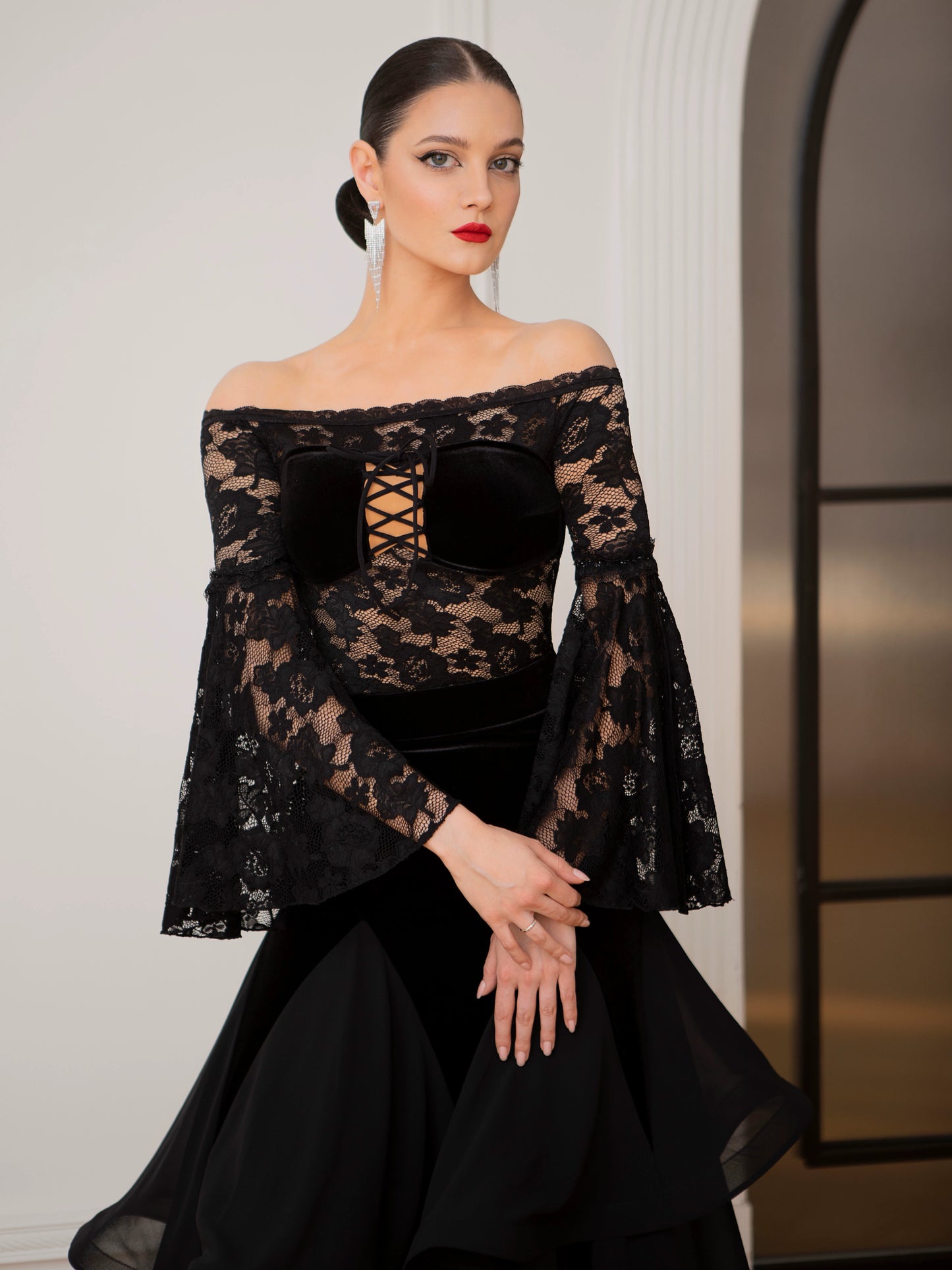TID ballroom dance skirt professional adult national standard dance performance suit modern dance big swing dress set