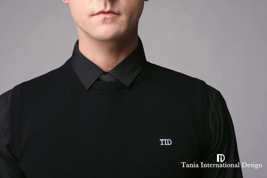 TID. M001 Men's Ballroom Top Wool Vest Professional National Standard Dance Practice Suit Knitted Top