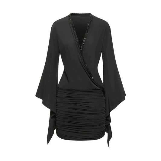 DUYQ "Mountain Awakening Rain Modern" 007V Neck Ribbon One Size Top National Standard Women's Modern Dance Practice Suit Professional