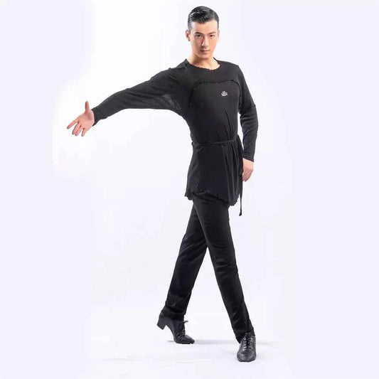 DONG XIN.NY189 dance suit, Latin dance t-shirt, male adult Latin practice suit, national standard professional dance top