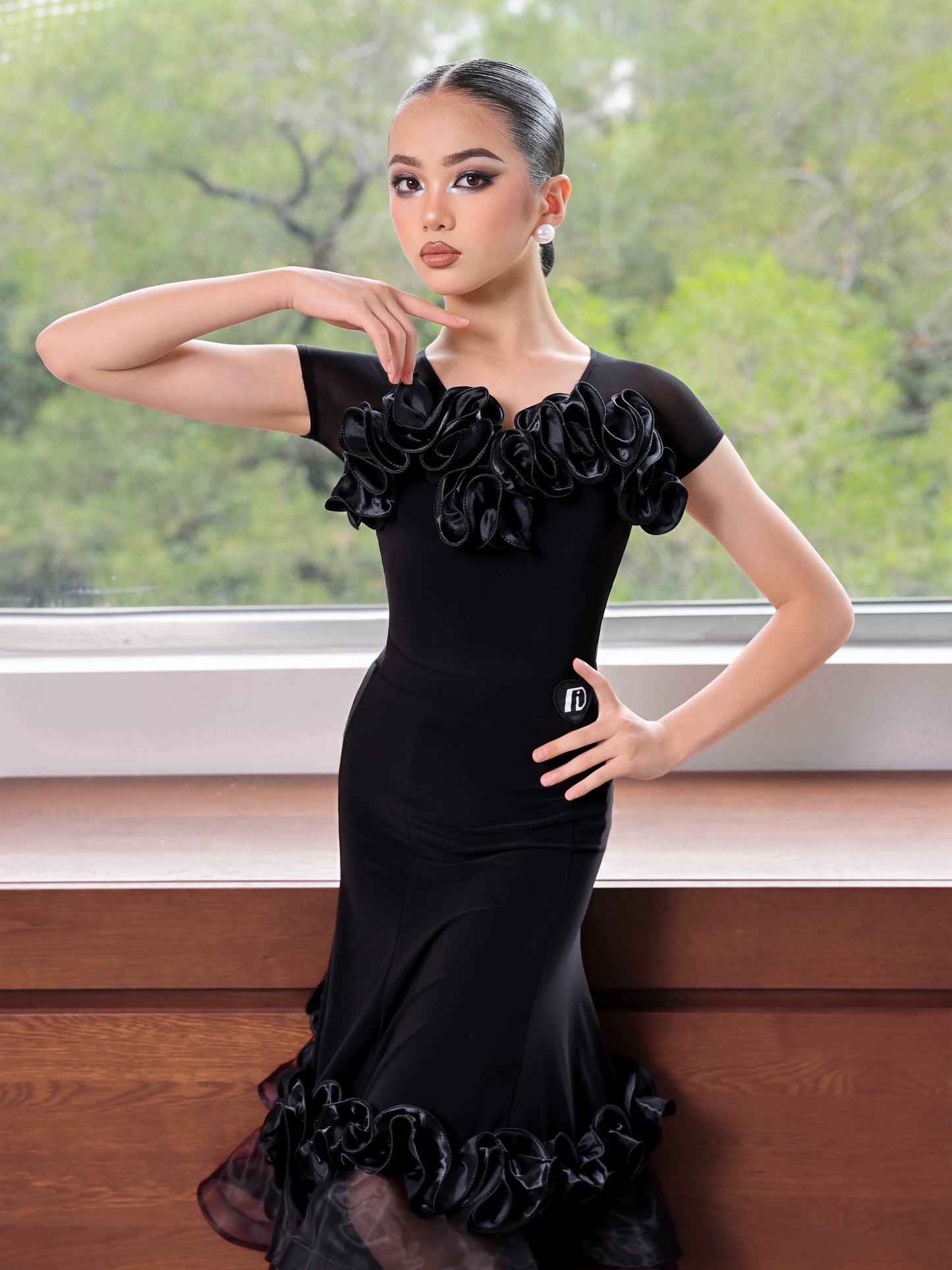 TID.CM2421 ballroom dance suit women's ballroom dance swing skirt high-end ballroom dance practice set