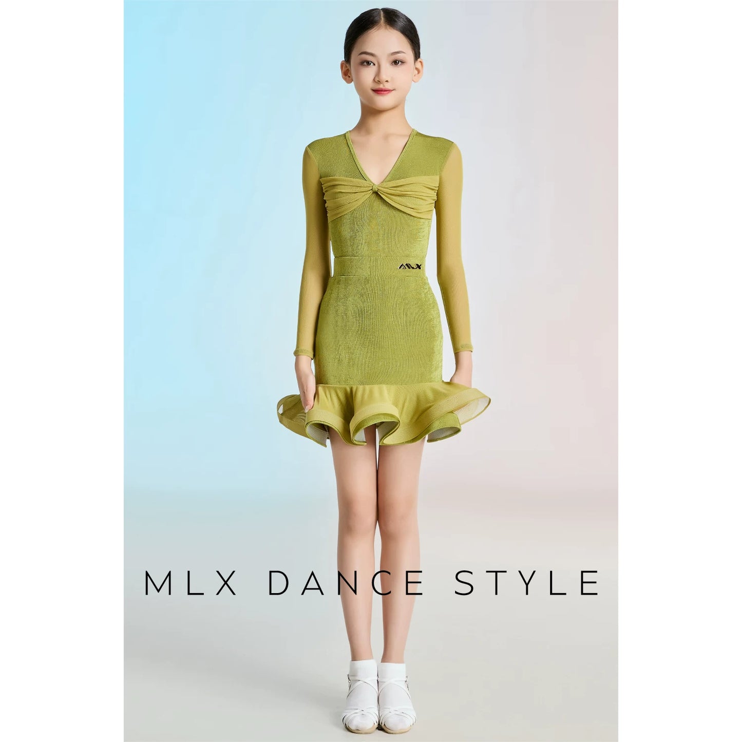 MLX GOLD 118 + 215 Children's Latin Dance Practice Suit High-end Girls' Dance Training Performance Clothing