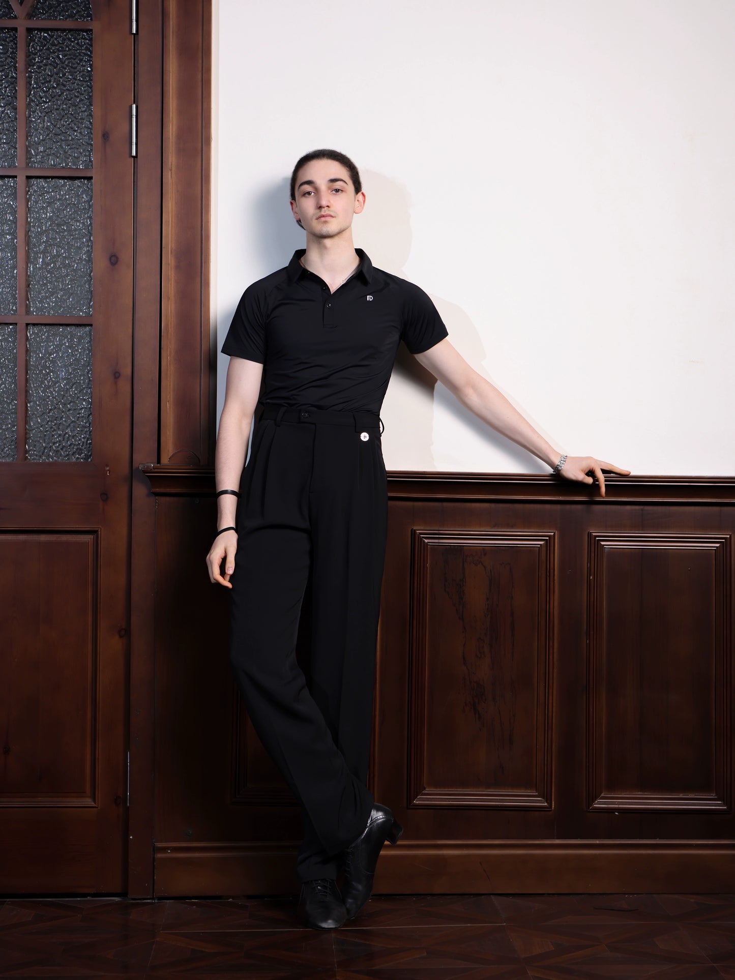 TID-A008 brand men's modern dance clothes spring and summer short-sleeved tops POLO shirts high-end ballroom dance Latin dance practice clothes