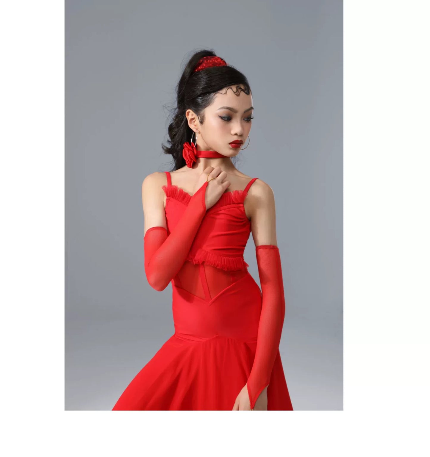 TID.0413 children's sleeves children's ballroom dance clothes girls