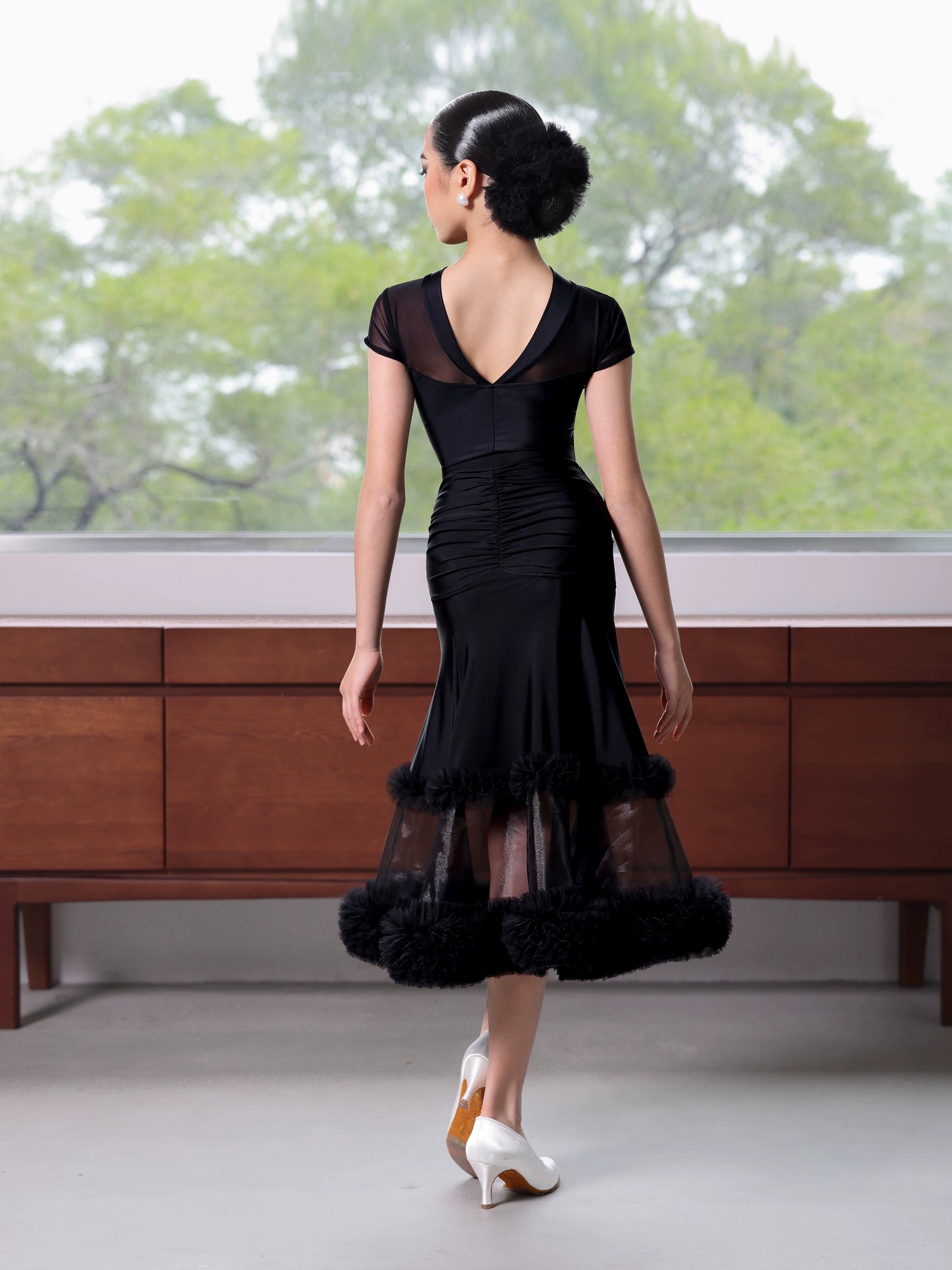 TID.CM2418 new ballroom dance skirt girls waltz national standard performance clothes children's ballroom dance practice swing skirt