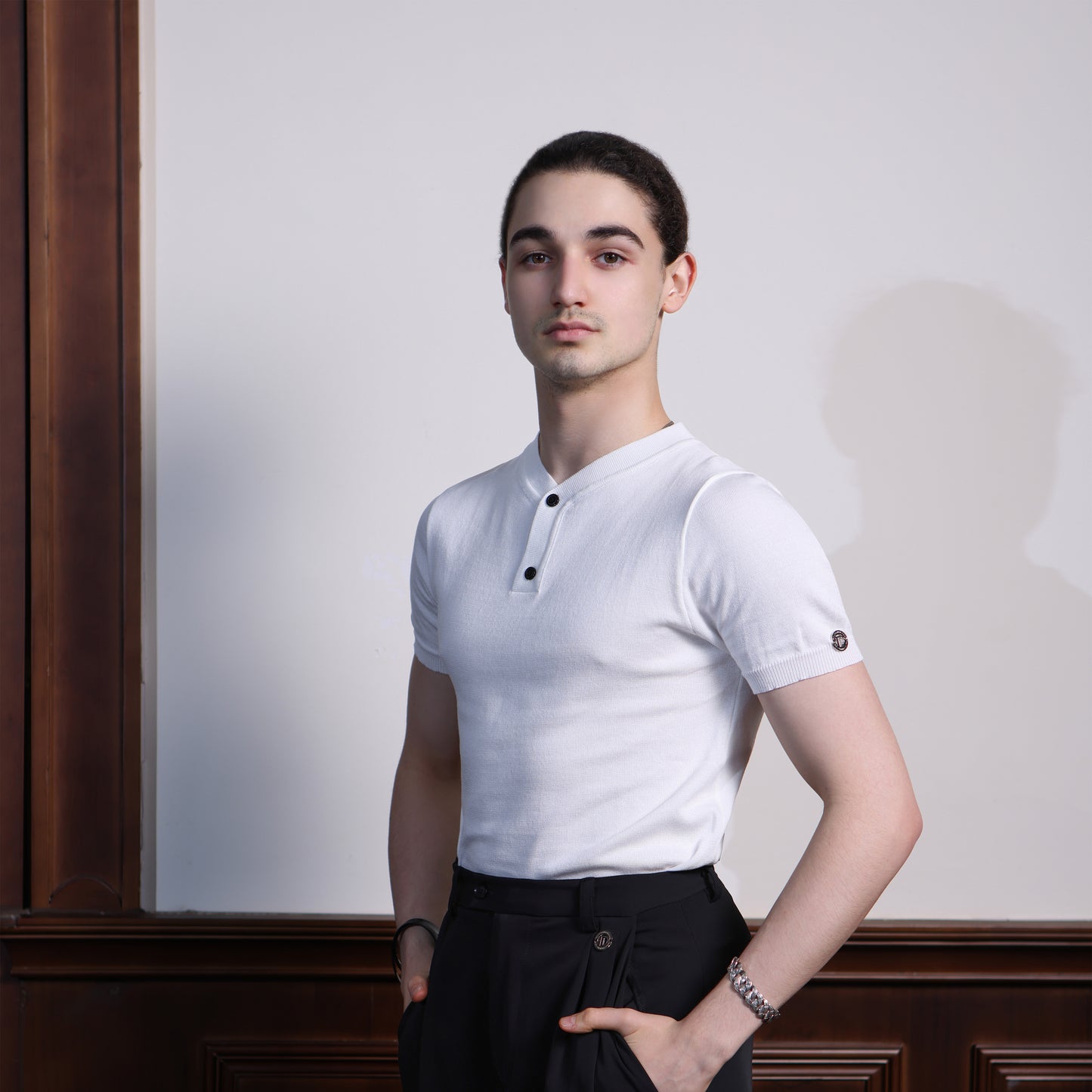 TID-A010 2025 spring and summer new small V-neck short-sleeved top high-end Latin dance practice clothes