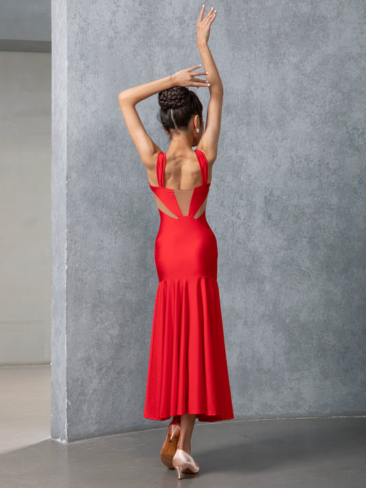 TID children's national ballroom dance practice skirt new ballroom dance swing skirt table performance clothes dance dress