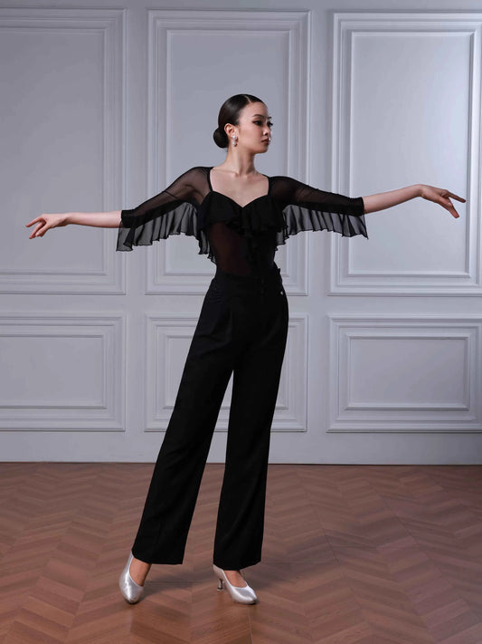 TID ruffle edge fashion dance clothes senior women's ballroom dance practice clothes B086/M001