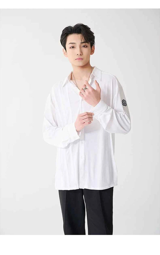 BOBO DANCE Men's Latin Dance Suit High-end New Professional Practice Suit Adult Art School Top Long Sleeve Shirt Dance Suit