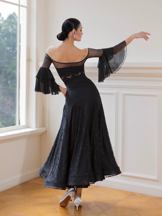 TID female professional dance performance suit ballroom dance pendulum dress set