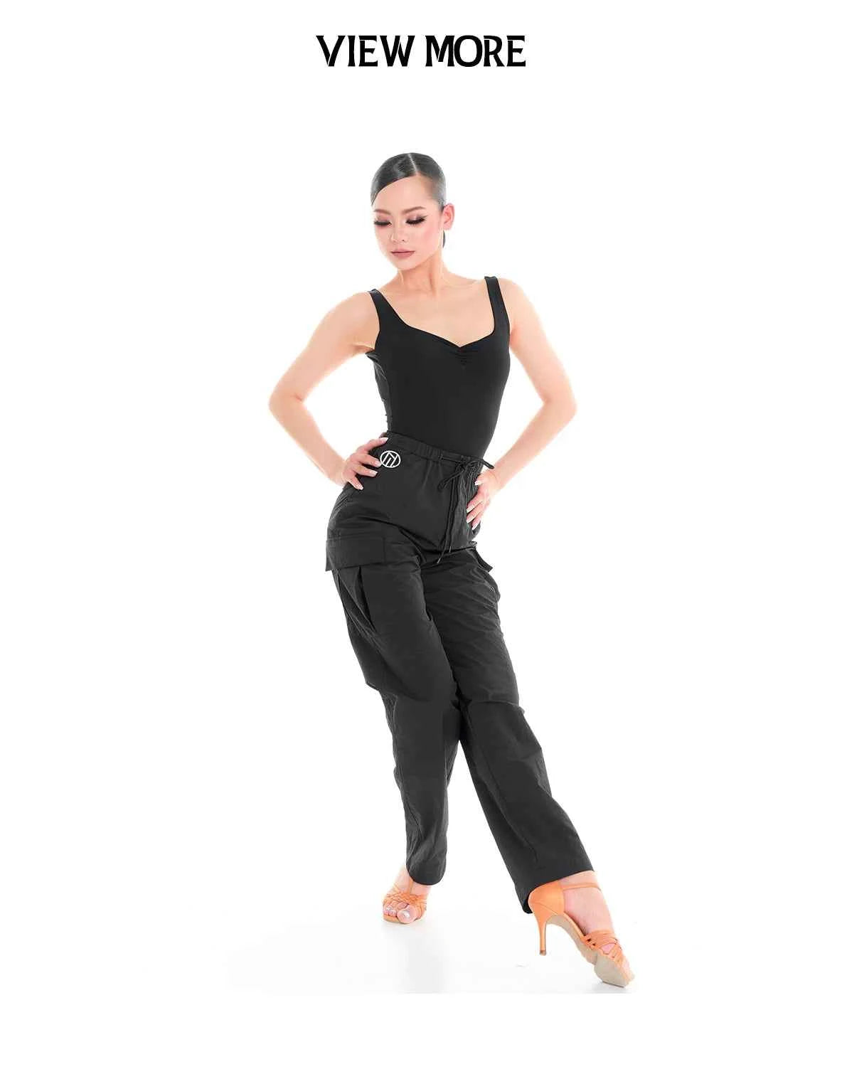 DUYQ "Female Teacher Series" 011 High Street Wind Drawstring Overalls Latin Dance Suit Practice Teaching