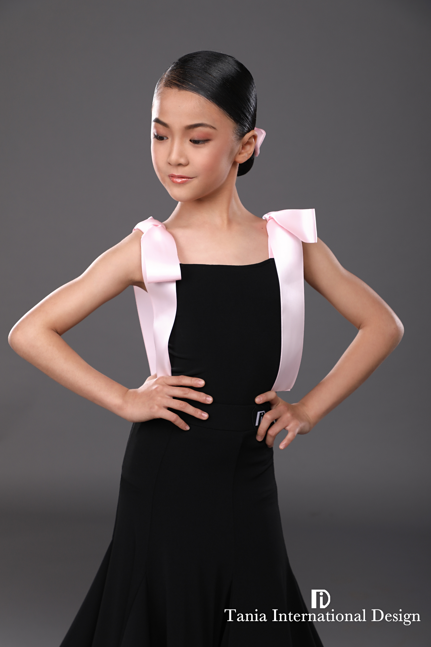 TID. CM004 Children's Women's Modern "Little Ribbon" Split Practice Standard Uniform Dance Skirt