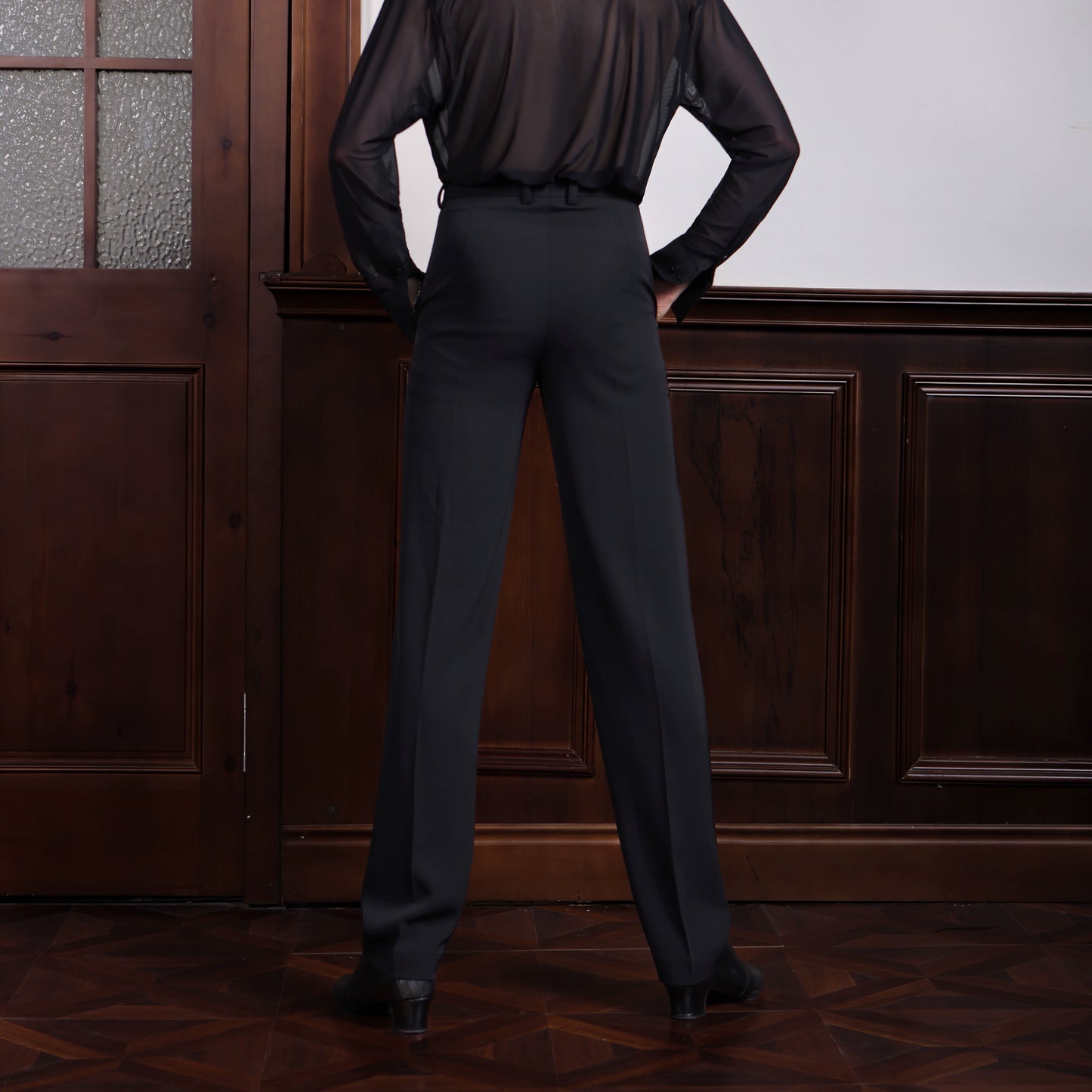 TID K008 men's Latin dance pants, new high-end trousers, drooping feeling, high and thin straight-leg pants, national standard dance pants