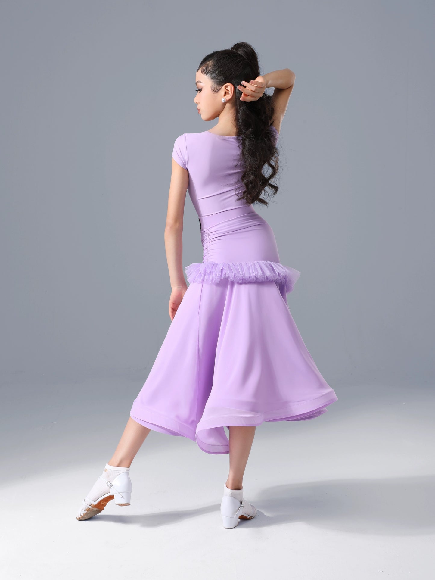 TID.0399 Children's Short Sleeve Children's Ballroom Dance Suit Girls