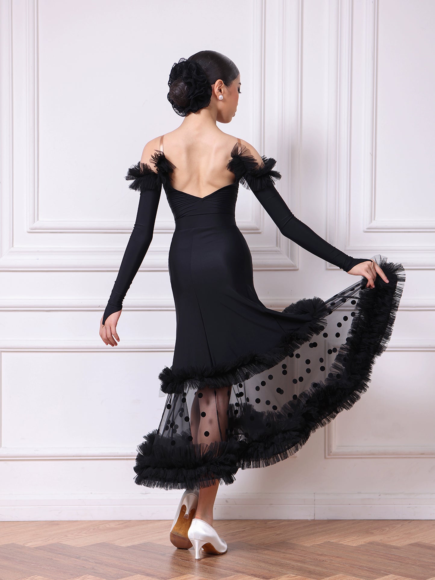 TID.Ballroom Latin dance skirt new lace one-piece top waltz ballroom dance performance clothes practice clothes